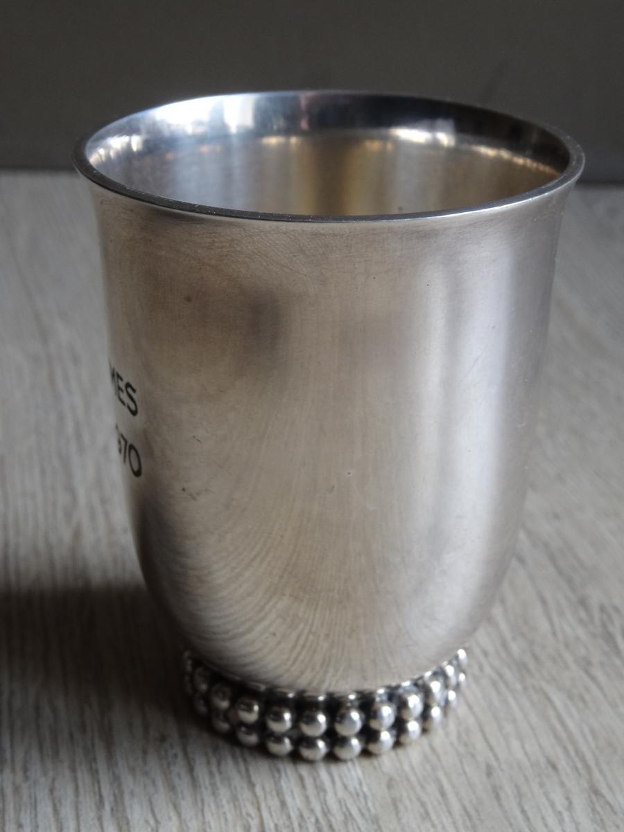 JEAN DESPRES .TIMBALE . COUPE DE GOLF. METAL ARGENTE.-photo-4