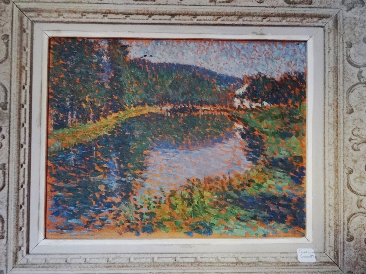 Paysage Pointilliste.  Ernest- Lucien Bonnotte.-photo-2