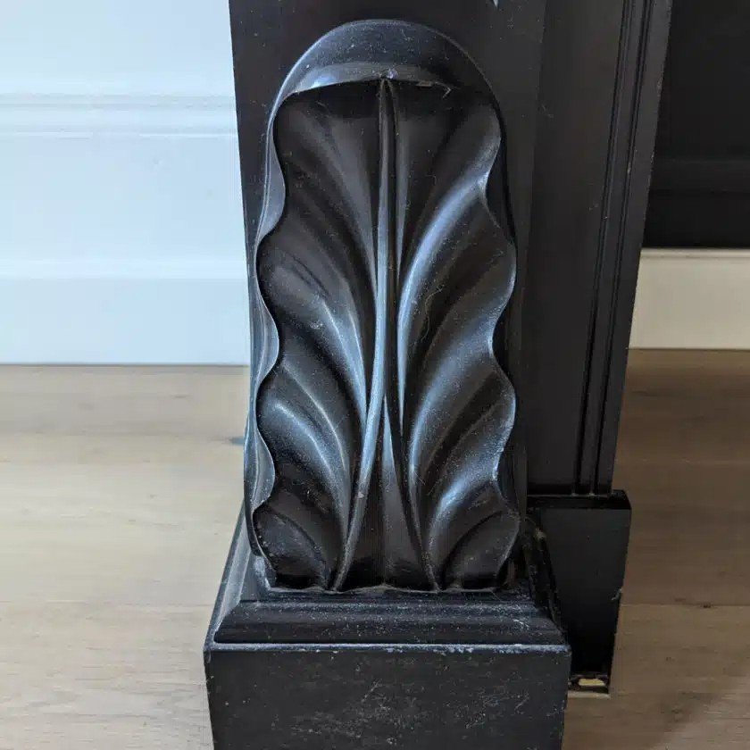 1840s Belgian Late Black Marble Fireplace-photo-2
