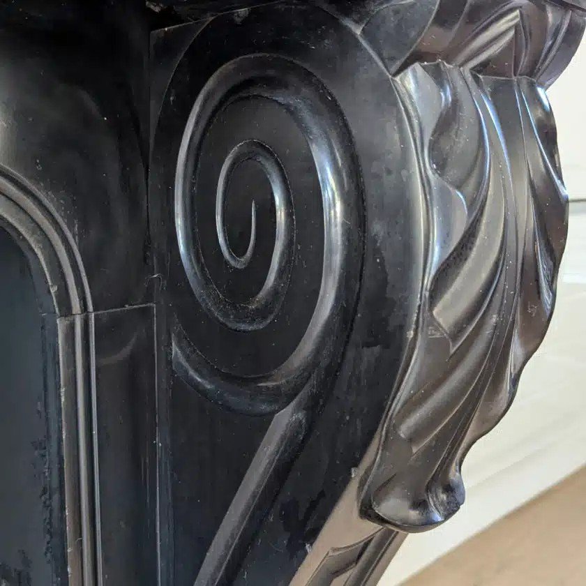 1840s Belgian Late Black Marble Fireplace-photo-3