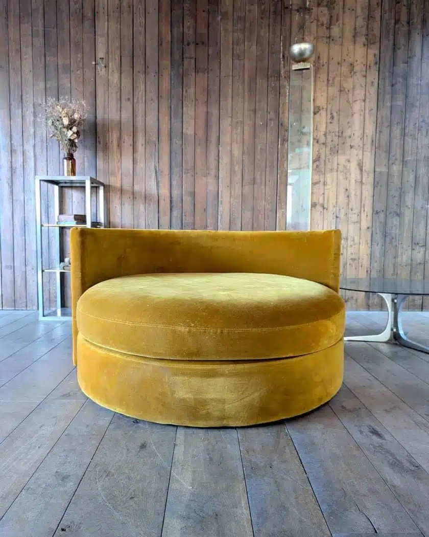 Fauteuil Rond En Velour-photo-4