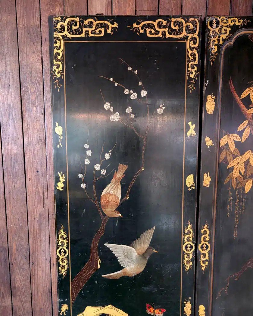 Set Of Painted Panels With Chinoiserie Decor-photo-3