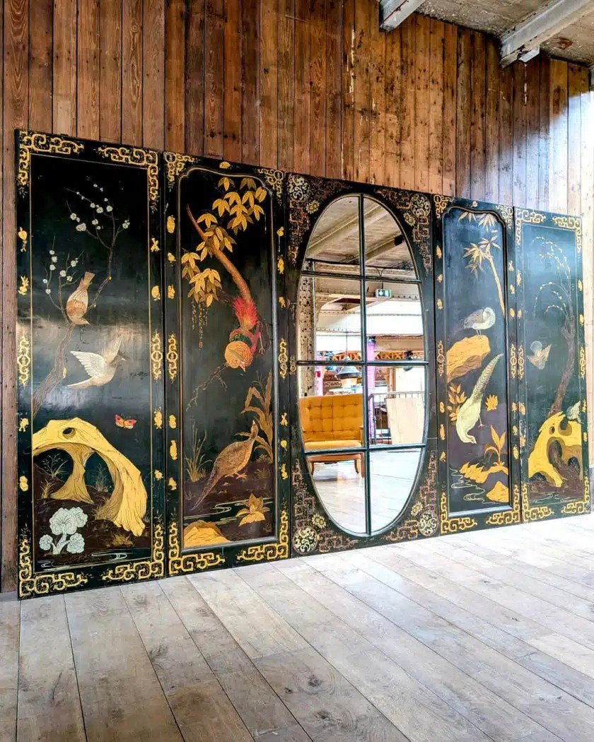 Set Of Painted Panels With Chinoiserie Decor