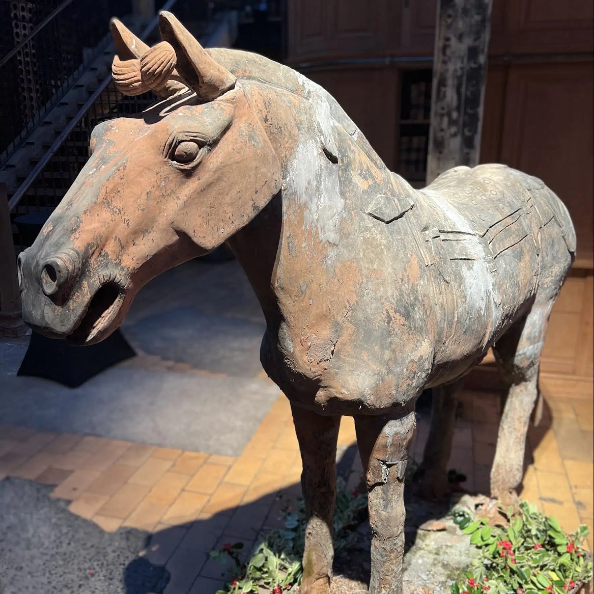 Cheval En Terre Cuite (imitation Armée En Terre Cuite De Chine)-photo-2