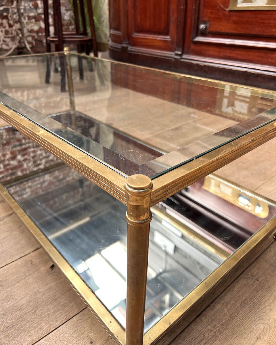 Roche Bobois Brass Coffee Table, Circa 1970-photo-2