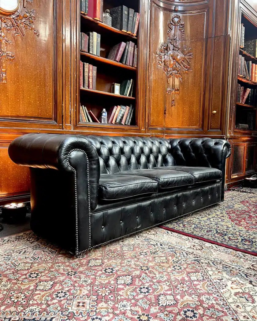 Chesterfield Cuir Noir