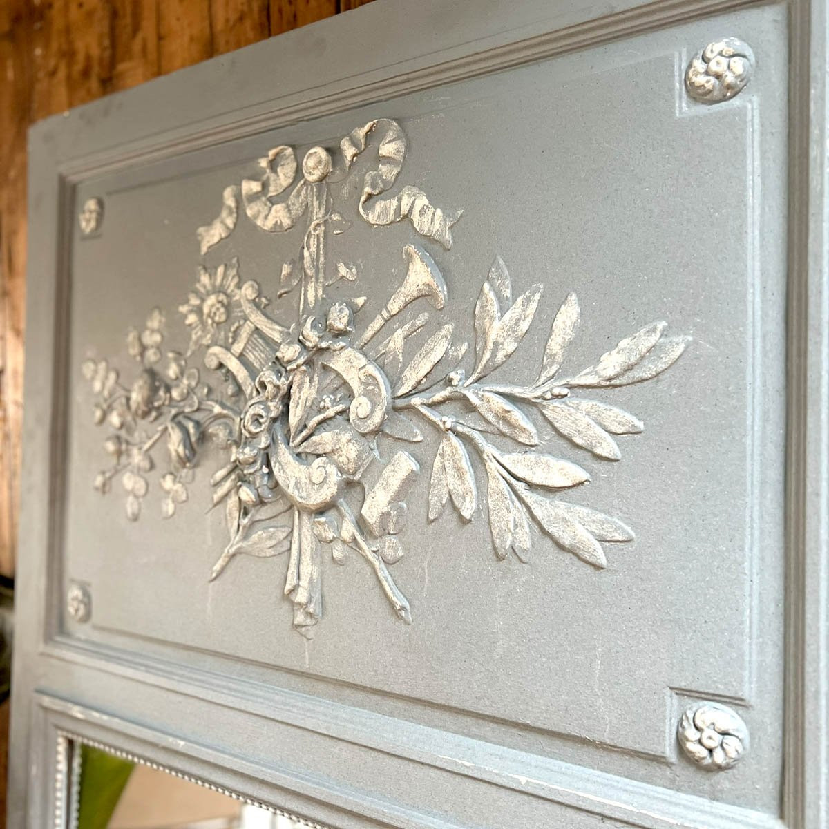 Louis XVI Style Trumeau Mercury Mirror 109×216 Cm-photo-3