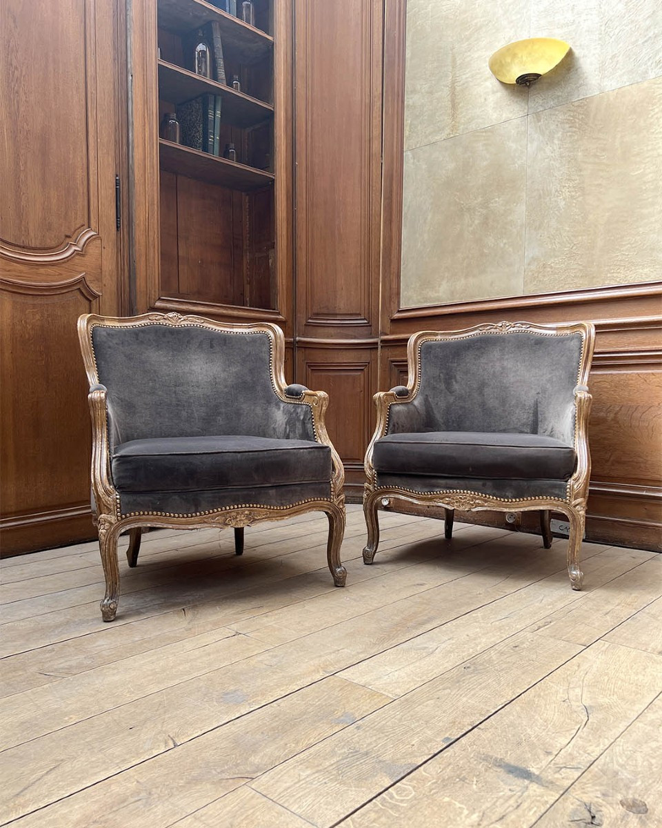 Paire De Bergères D’esprit Louis XV