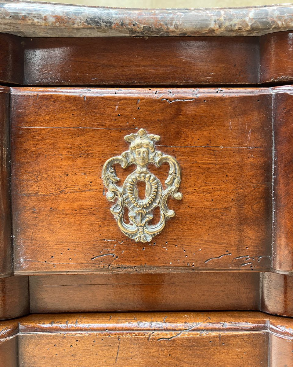Commode En Bois Naturel Et Bois De Placage D’esprit Louis XV-photo-3