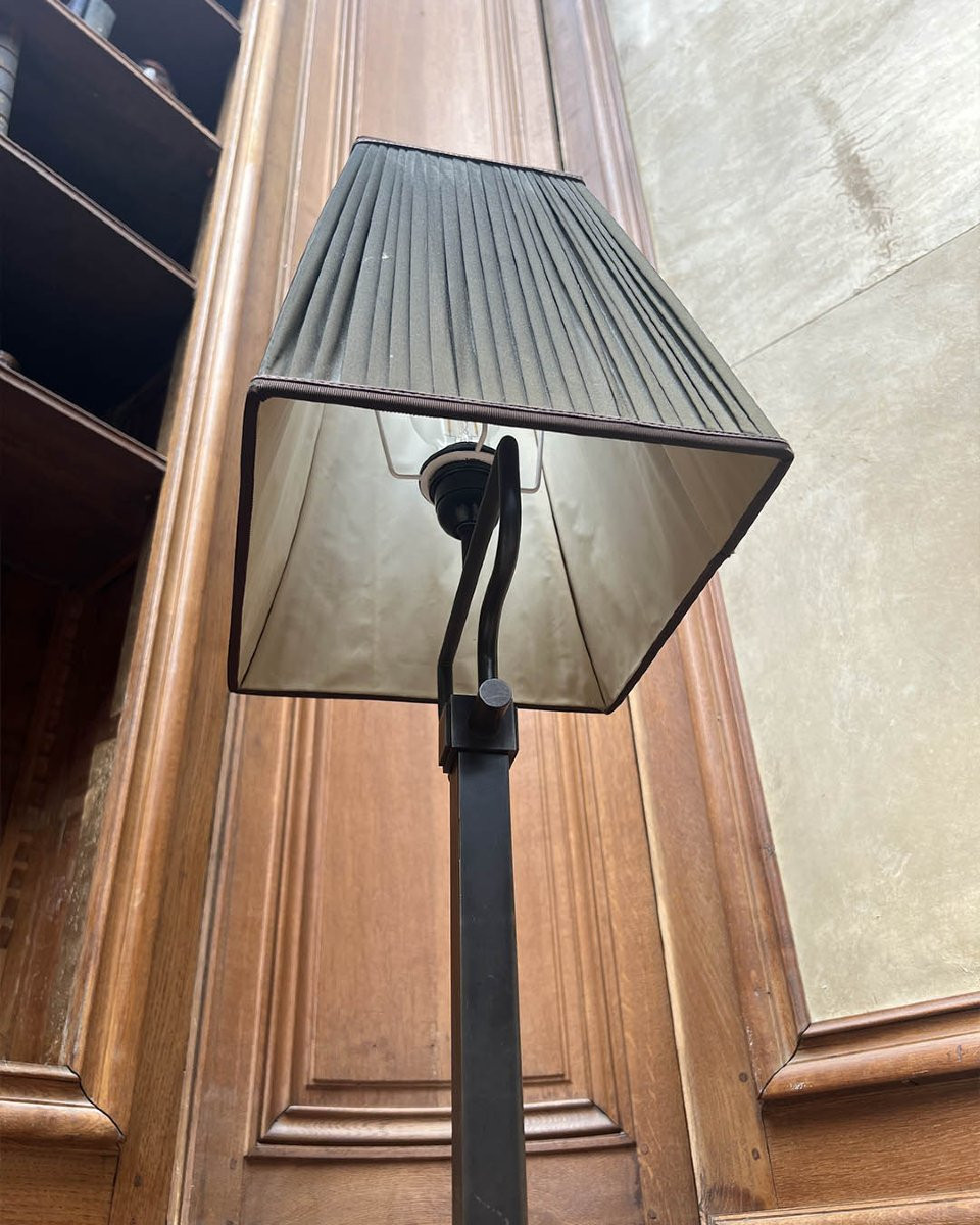 Lot Of 10 Floor Lamps, Square Section Metal Base-photo-3