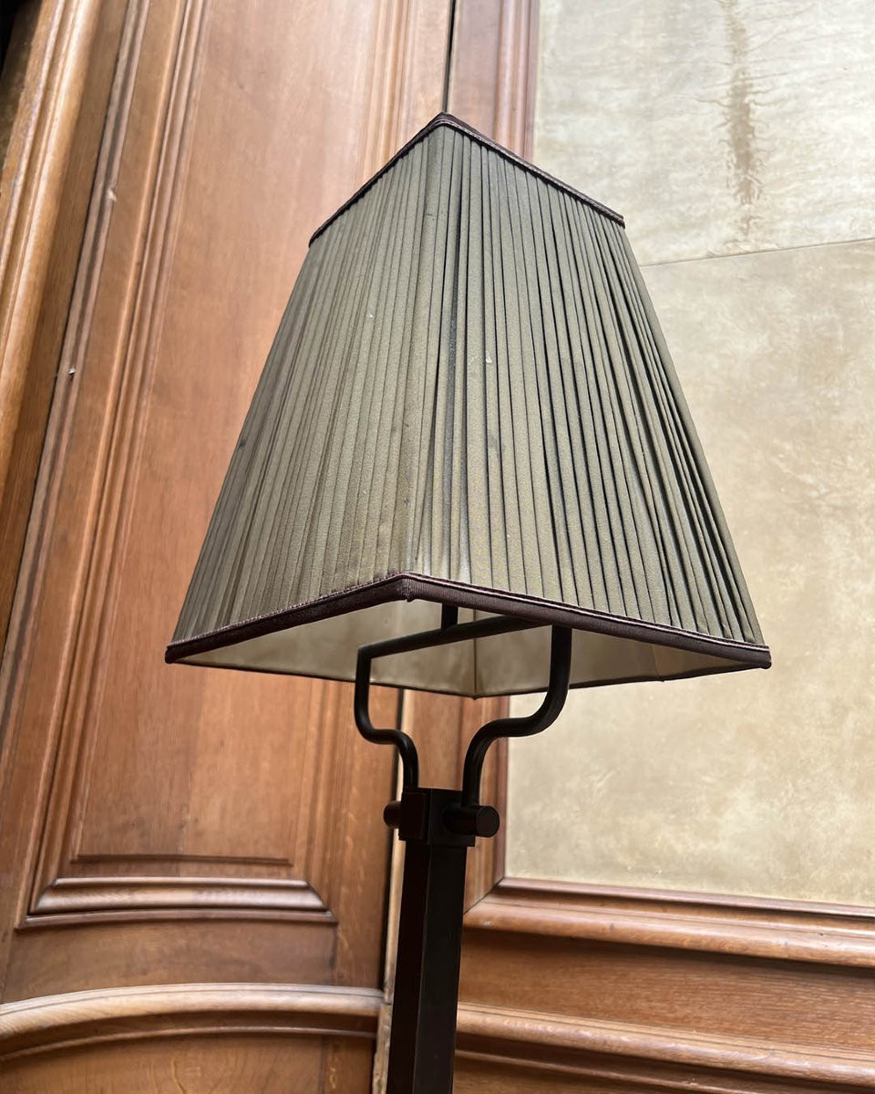Lot Of 10 Floor Lamps, Square Section Metal Base-photo-4
