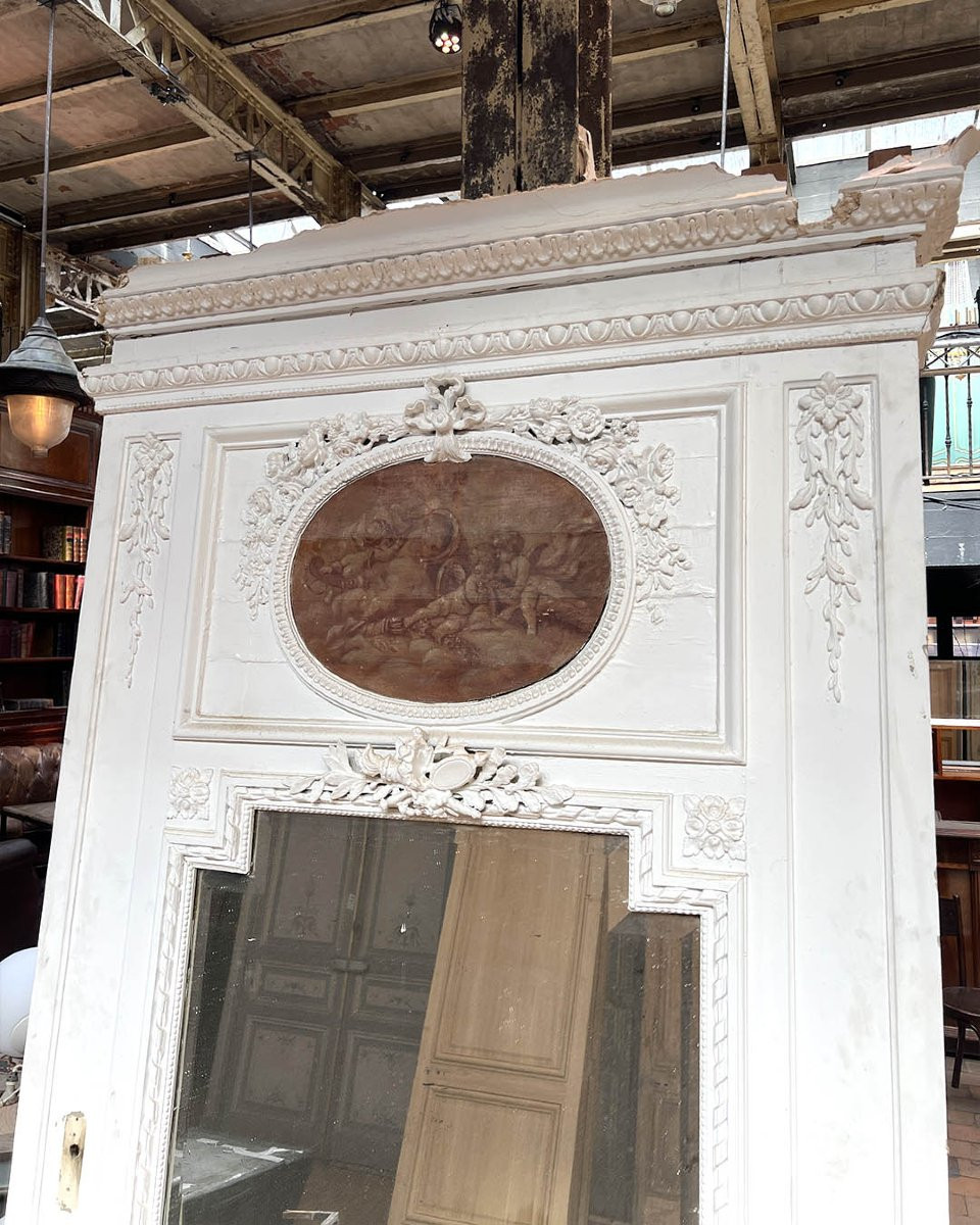 Trumeau De Style Louis XVI Avec Sanguine 141,5x261x21cm-photo-2