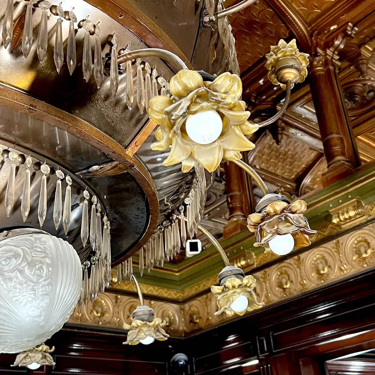 Art Deco Copper Chandelier, Diameter 185cm-photo-5