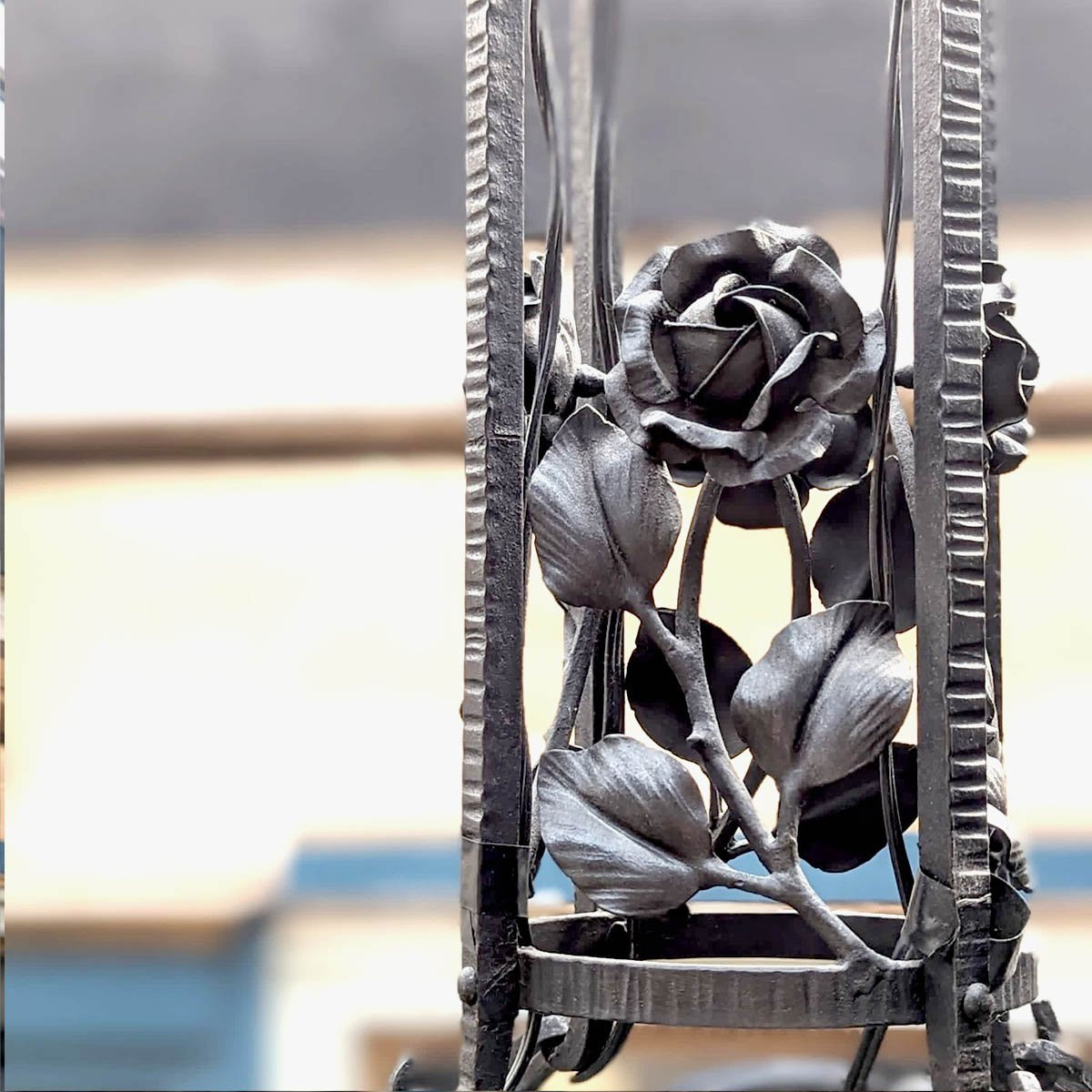 Chandelier With Wrought Iron Frame, Muller Frères-photo-2