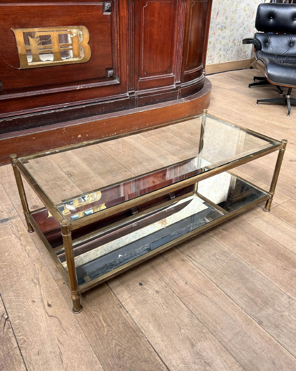Roche Bobois Brass Coffee Table, Circa 1970-photo-3