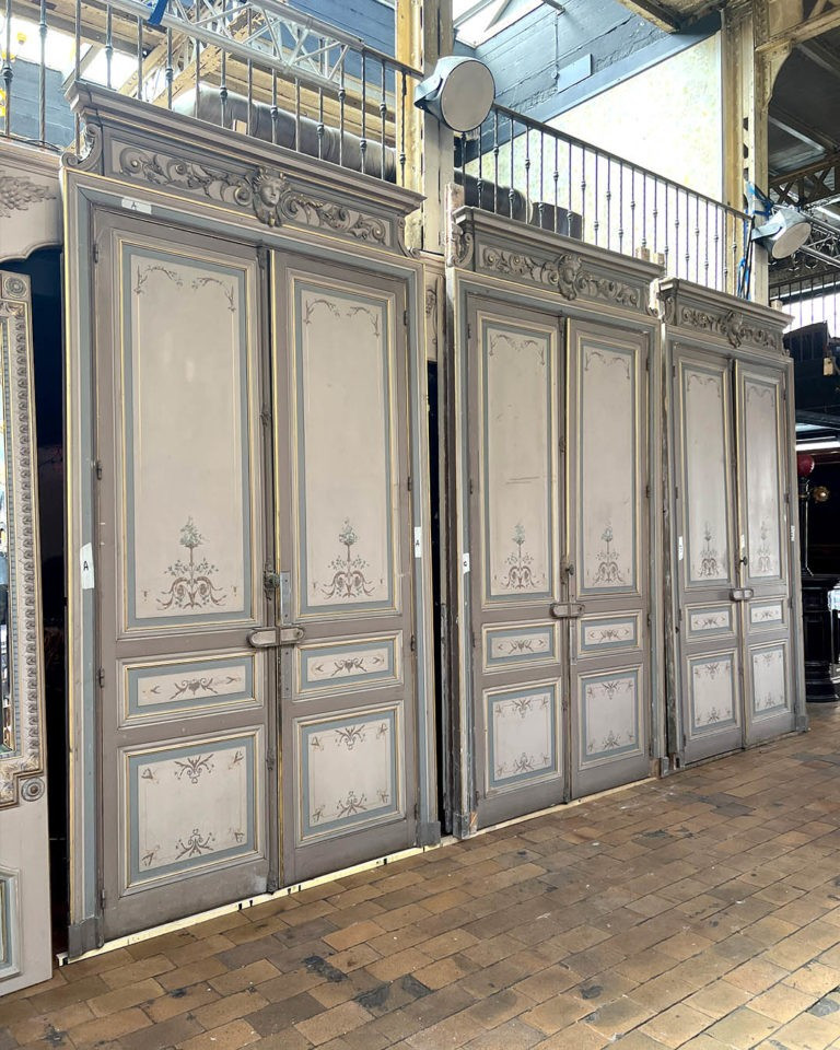 Set Of Double Doors With Frame And Transom