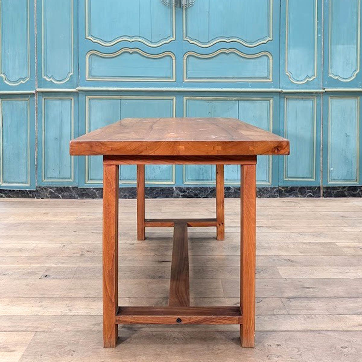 Pierre Chapo Set, 6 S28 Chairs, T01d Table And Pair Of Stools-photo-5