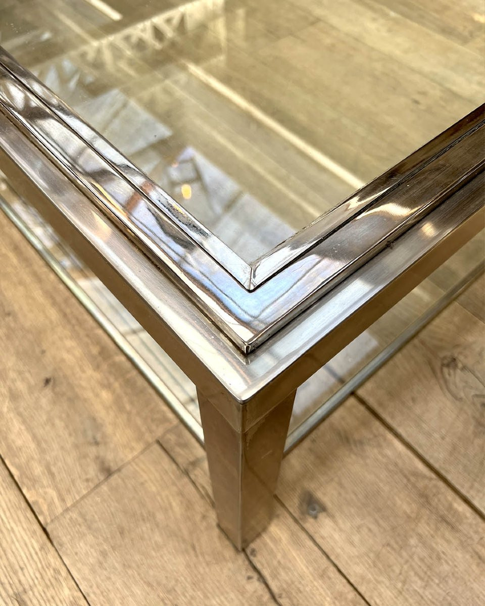 Romeo Rega Square Chrome Coffee Table-photo-1