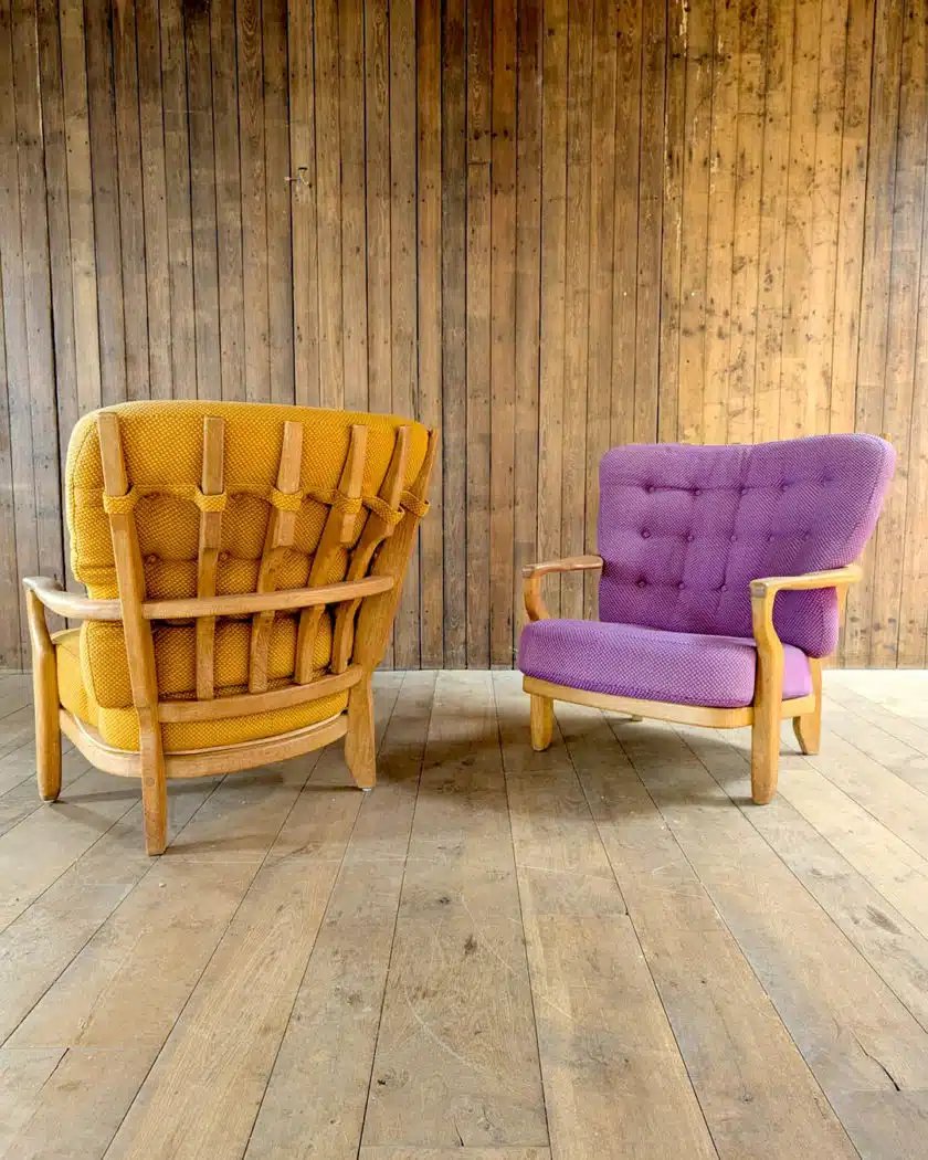 Pair Of Guillerme And Chambron Armchairs, Romeo And Juliet Model-photo-3