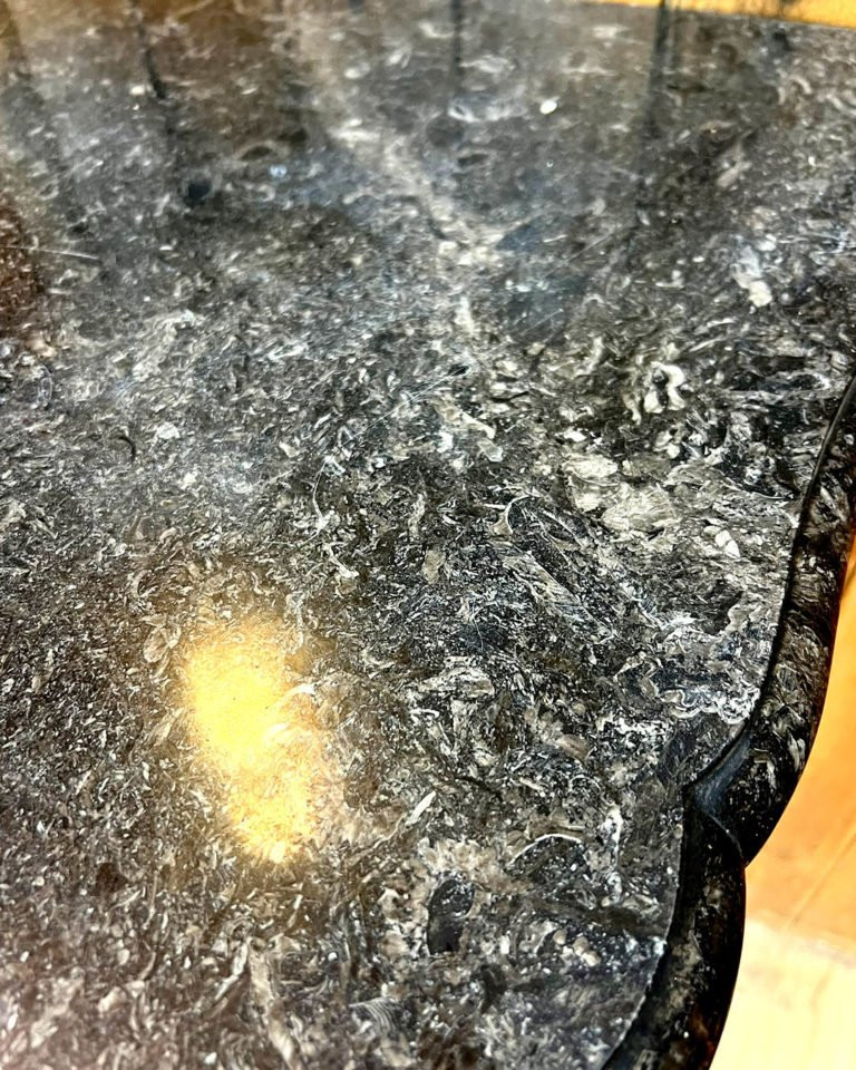 Pair Of Ironwork And Black Marble Consoles-photo-2