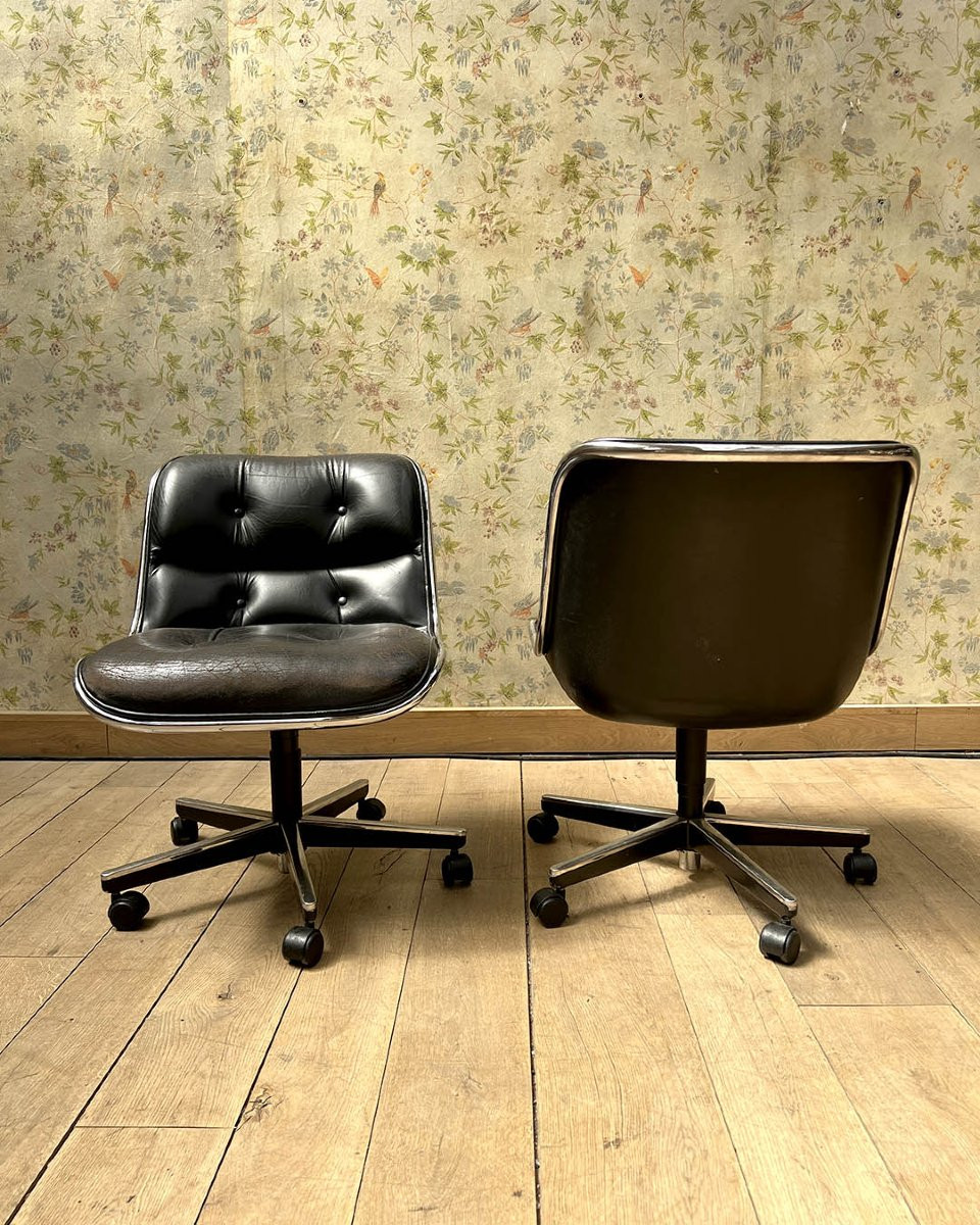 Paire de chaises pivotantes Charles POLLOCK-photo-3
