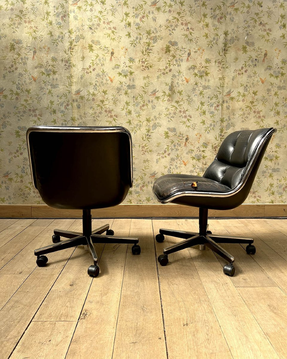 Paire de chaises pivotantes Charles POLLOCK-photo-2