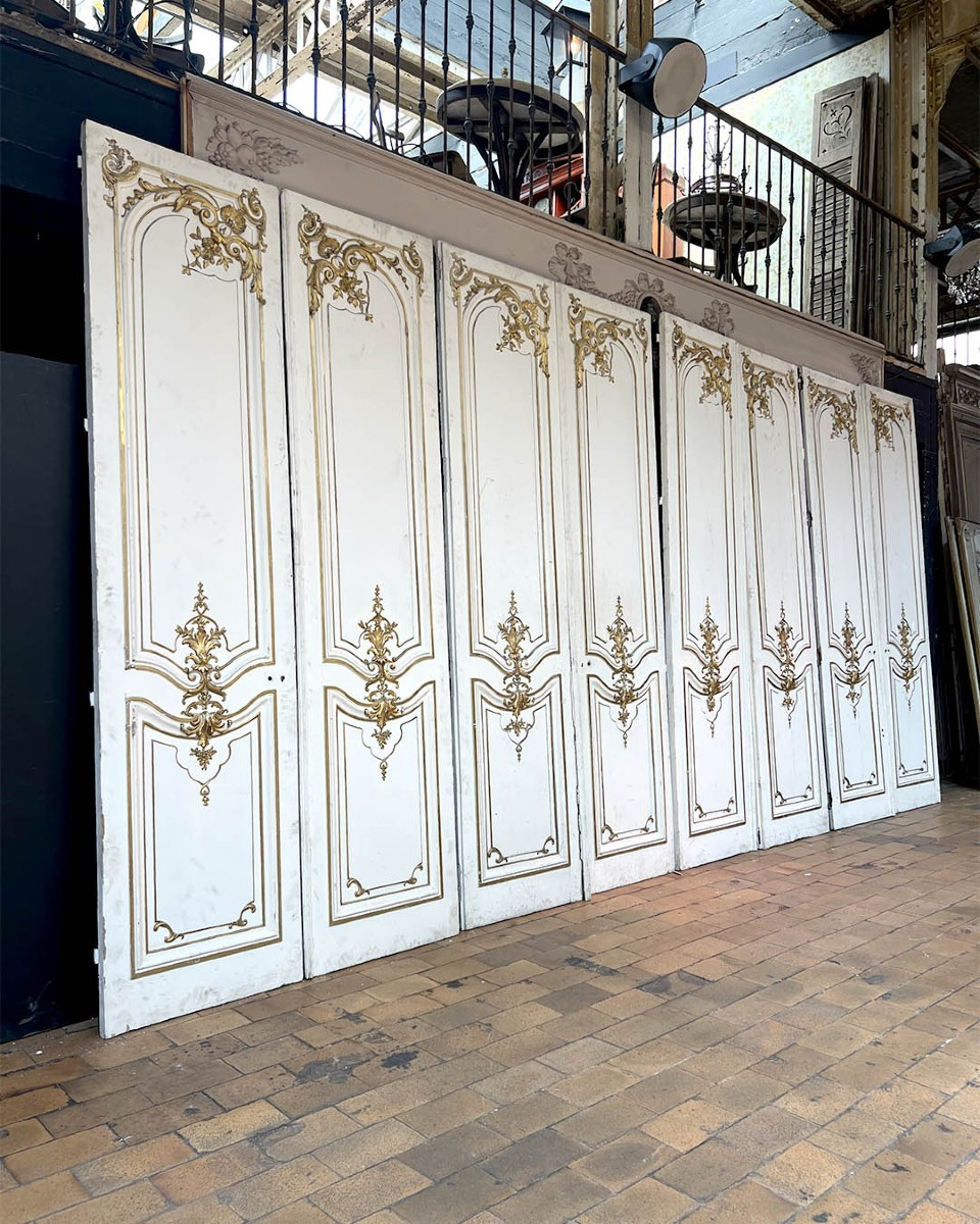 Lot de doubles portes d’esprit Louis XVI