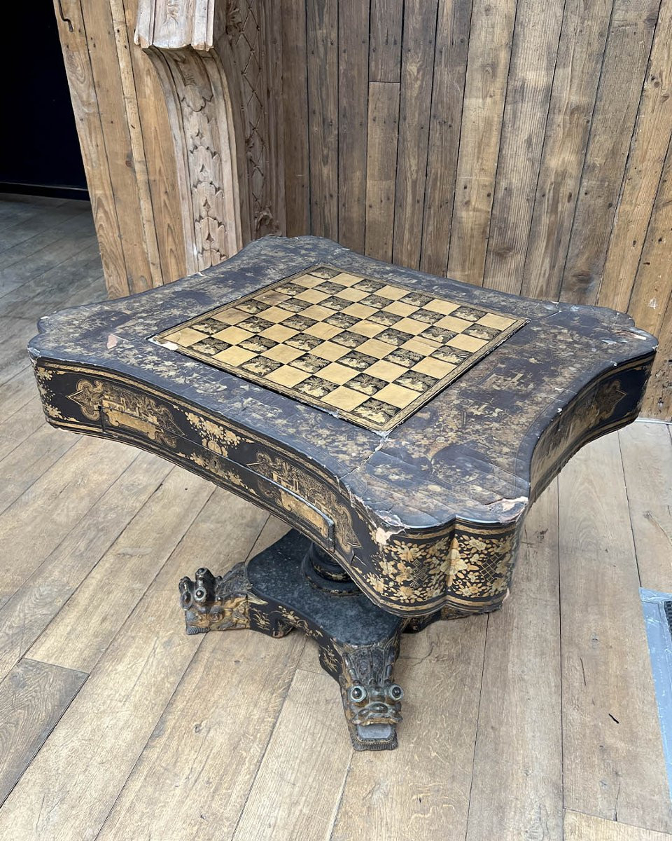 Antique Anglo-chinese Style Gaming Table-photo-2