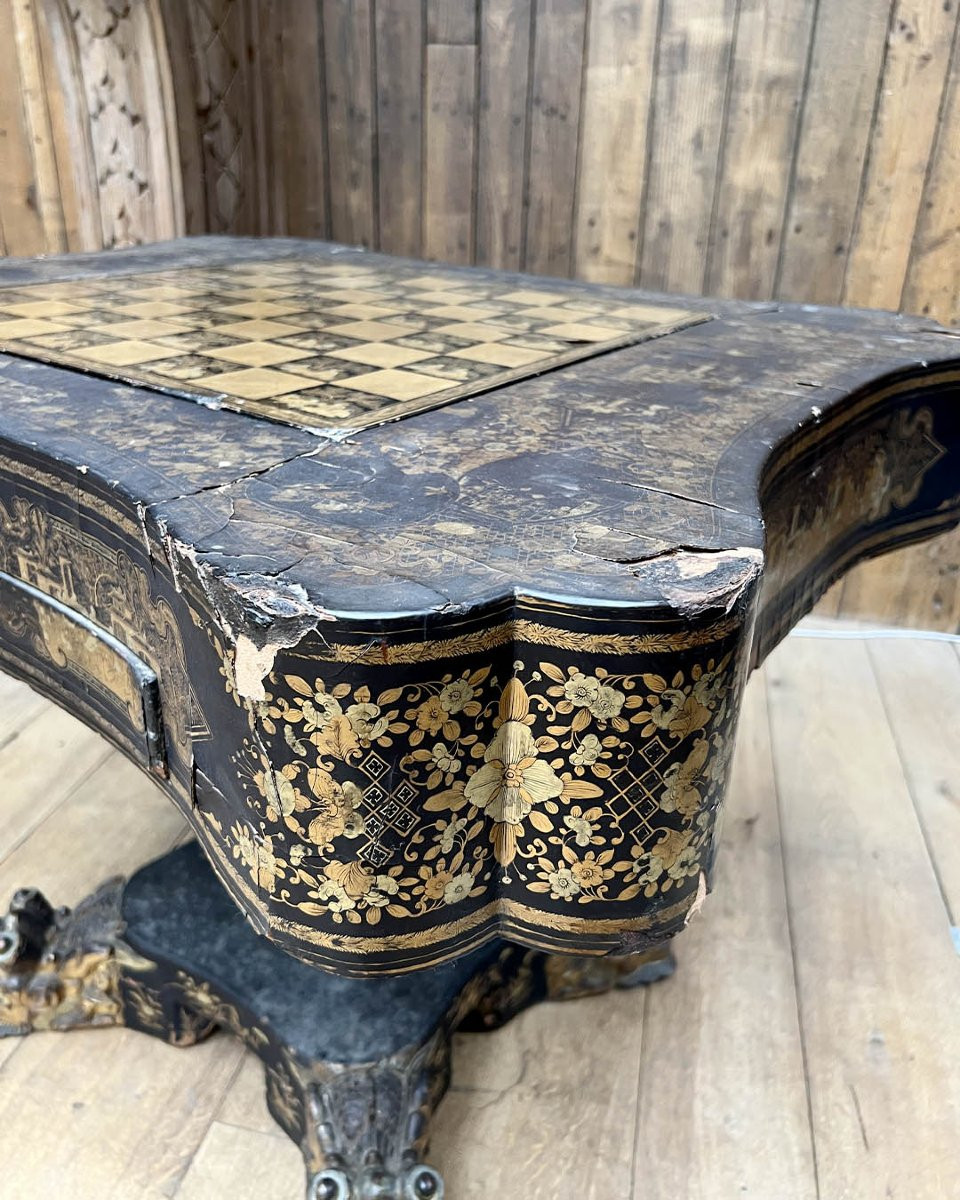 Antique Anglo-chinese Style Gaming Table-photo-1