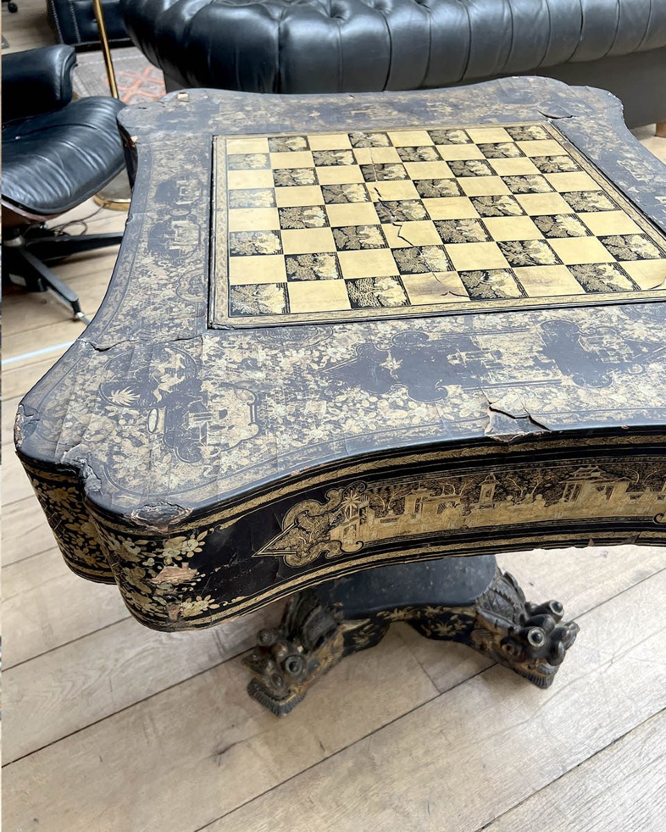 Antique Anglo-chinese Style Gaming Table-photo-3
