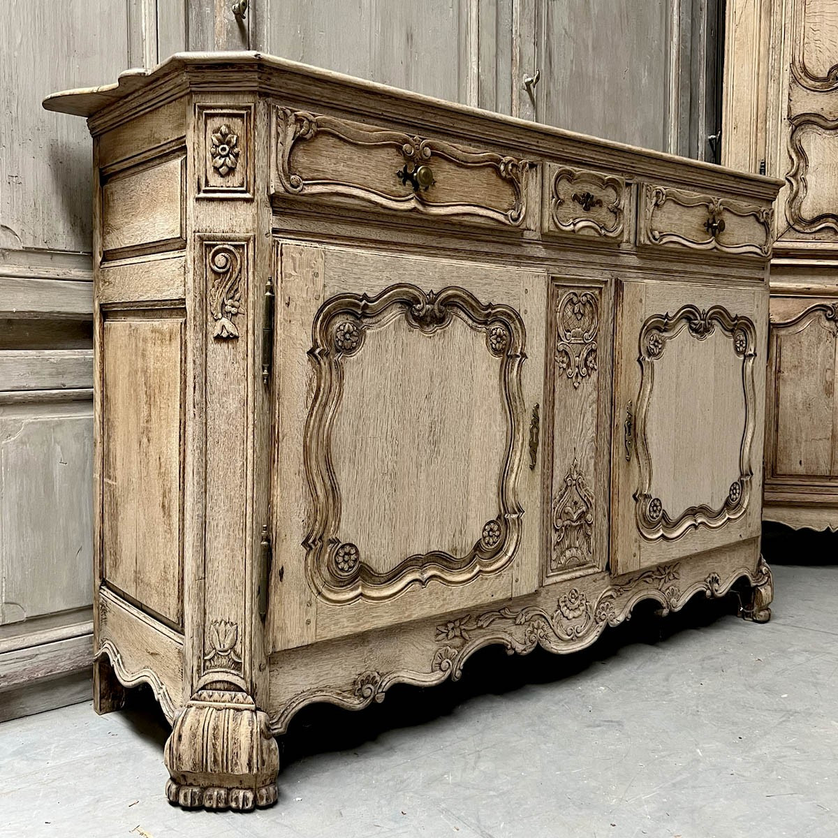 Louis XV Style Stripped Oak Liège Sideboard