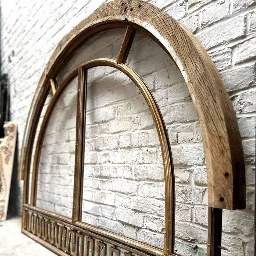 Double porte vitrée en bronze avec imposte 168×428 cm-photo-2