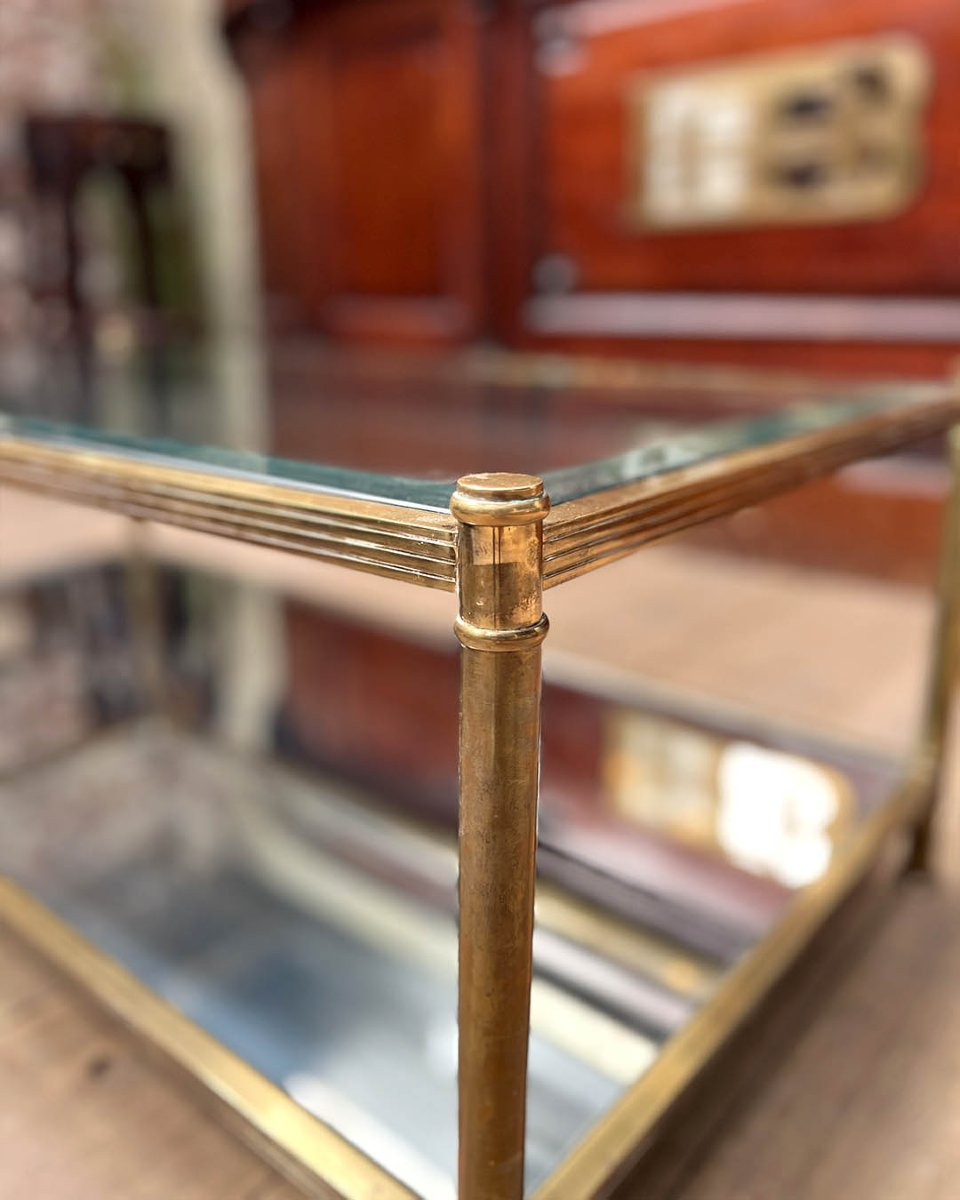 Roche Bobois Brass Coffee Table, Circa 1970-photo-2