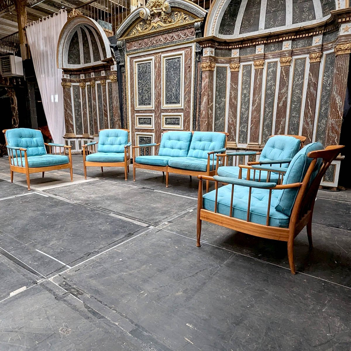 Salon scandinave bleu-photo-4