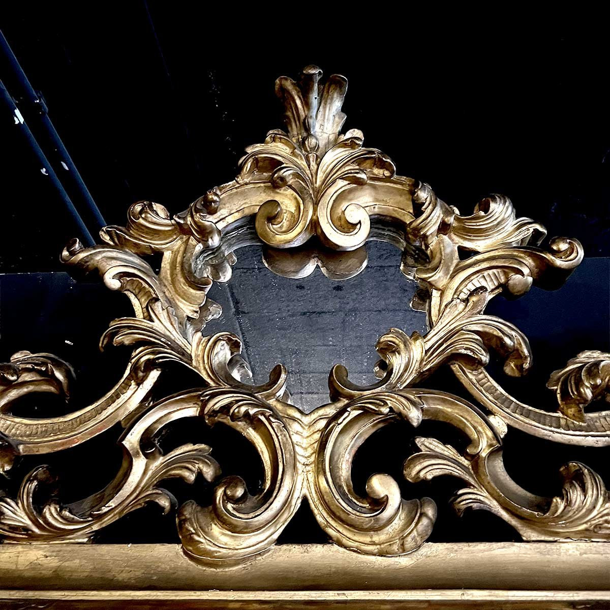 Louis XV Rococo Style Wooden And Gilded Stucco Mirror-photo-4