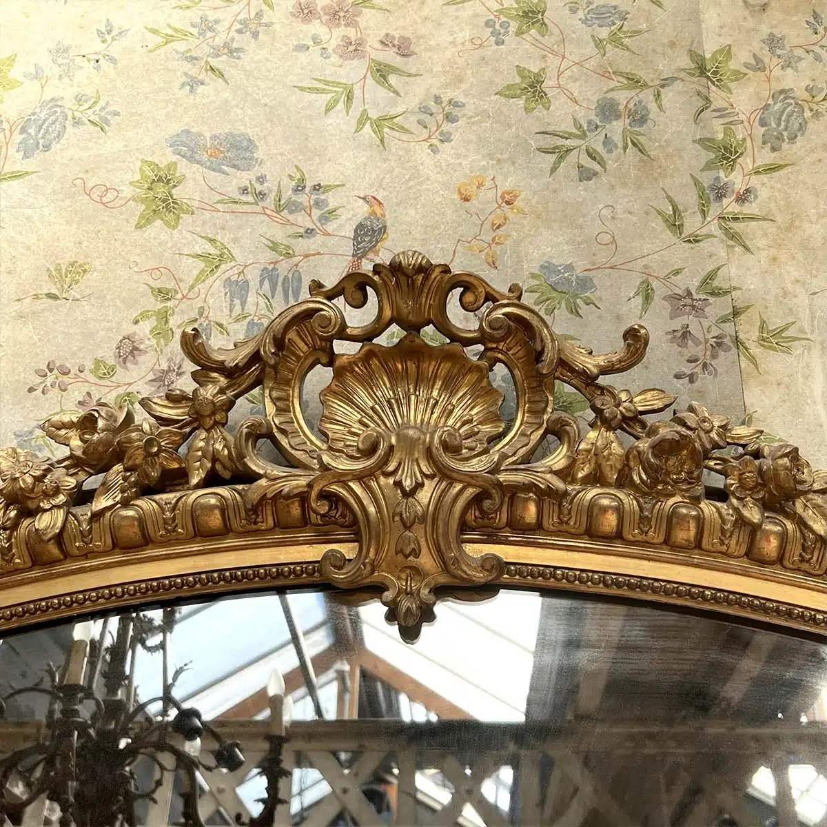 Louis XV Style Trumeau In Gilt, Mercury Mirror-photo-4