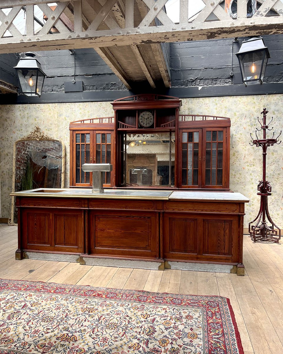 Comptoir de bar avec arrière bar début XXe-photo-4
