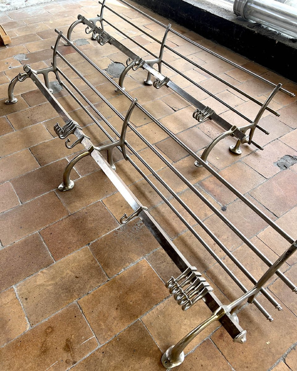 Pair Of Chrome Coat Racks-photo-2