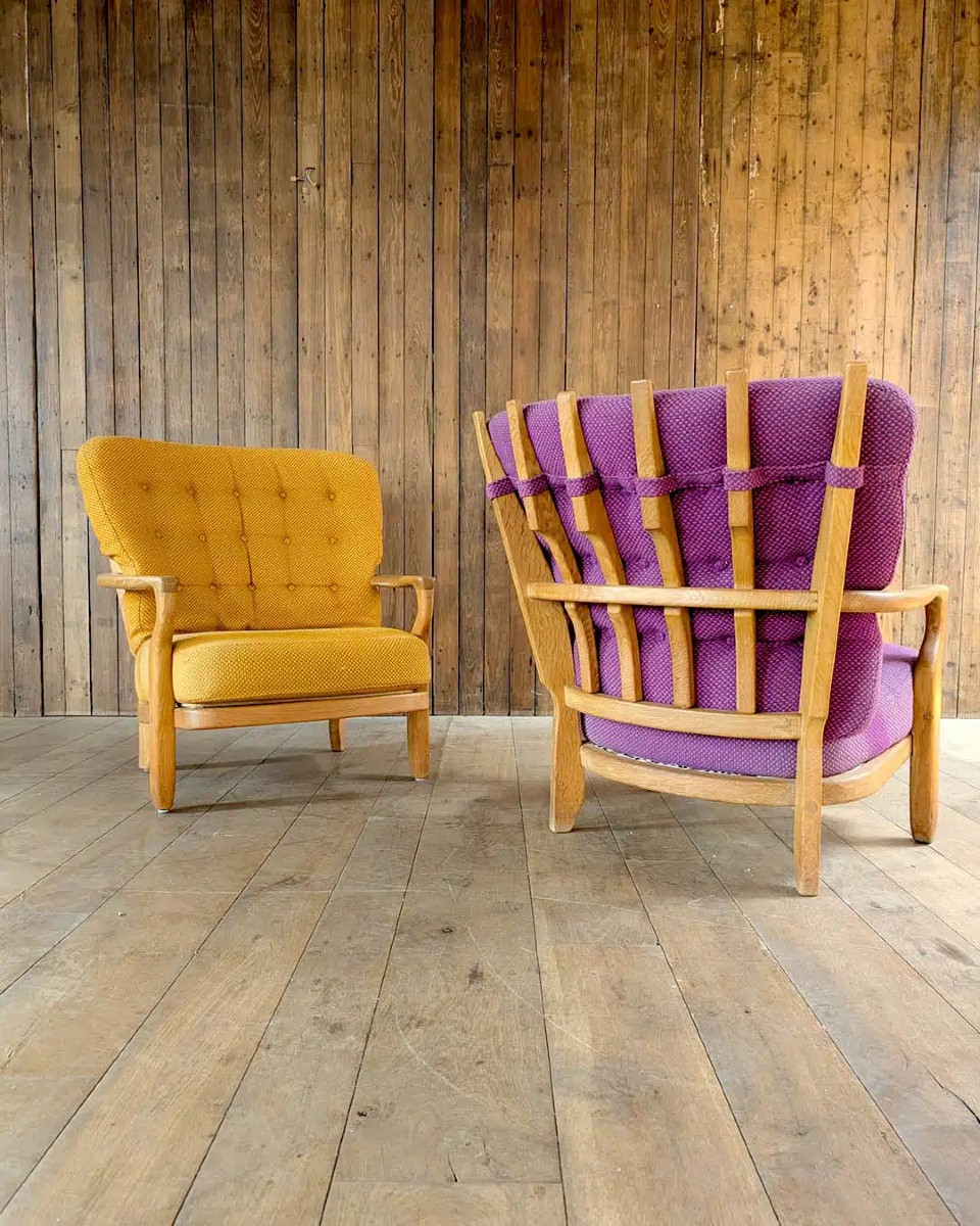 Pair Of Guillerme And Chambron Armchairs, Romeo And Juliet Model