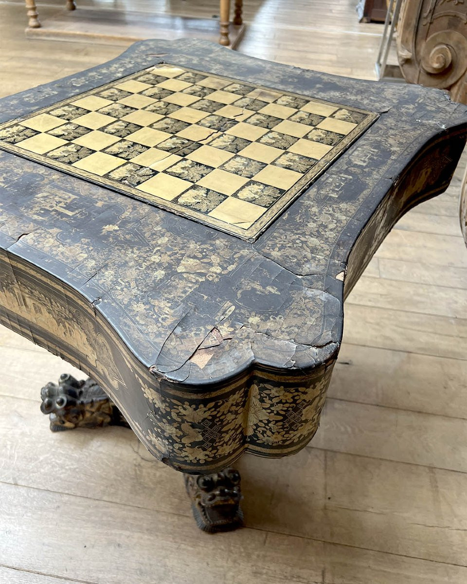 Table de jeu ancienne de style anglo-chinois-photo-6