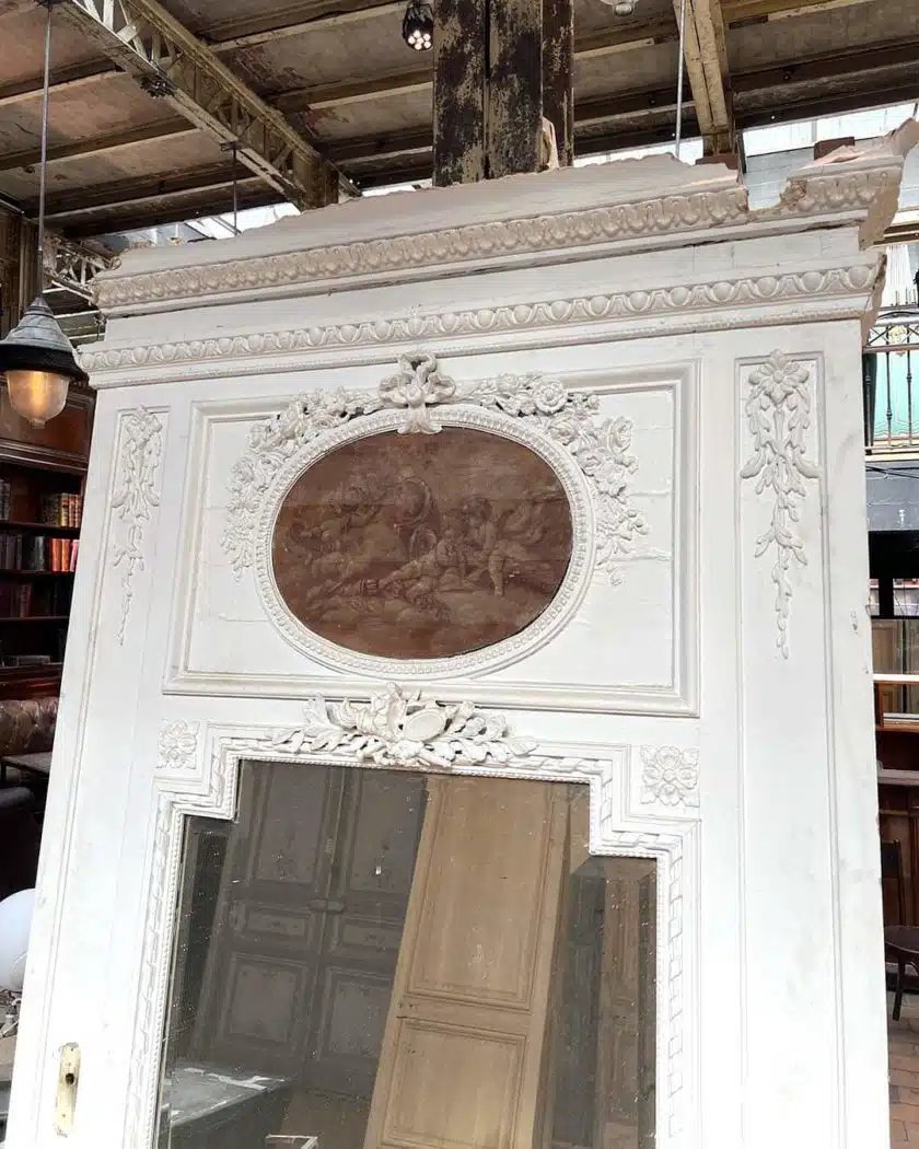 Louis XVI Style Trumeau With Red Chalk 141.5x261x21cm-photo-3
