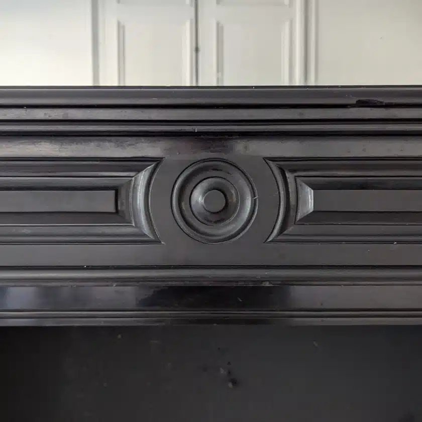 Fine Black Belgian Marble Fireplace From The 1840s-photo-3