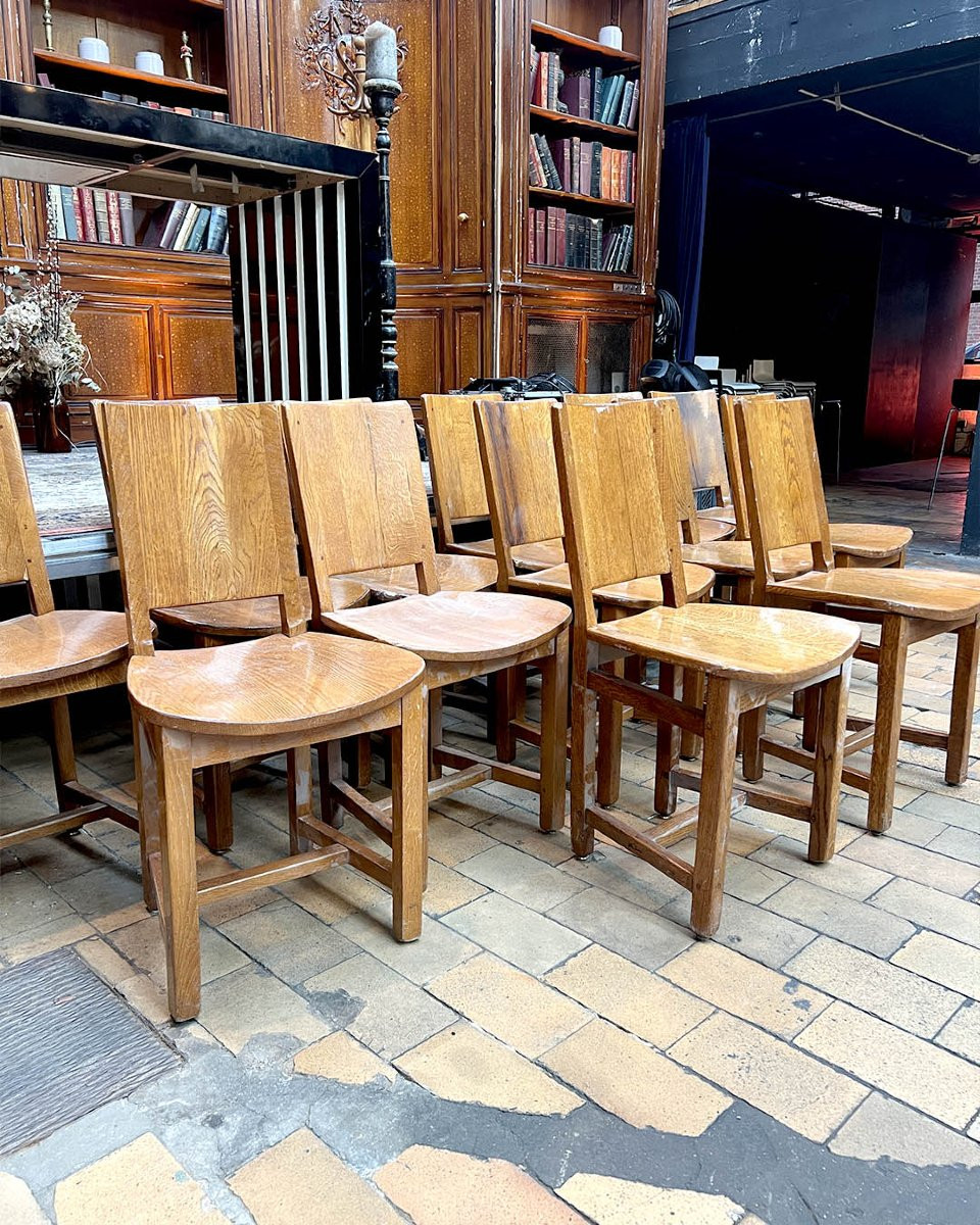 Lot de 13 chaises provenant du restaurant Ma bourgogne à Paris-photo-2