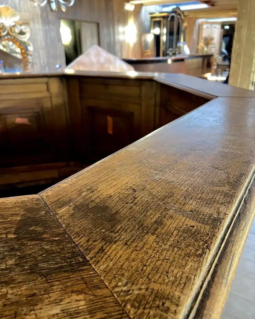 Bar circulaire en chêne – Années 1920-photo-7