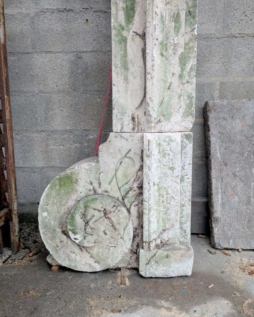 Arcade de chateau XVIIIème en pierre calcaire blanche-photo-2