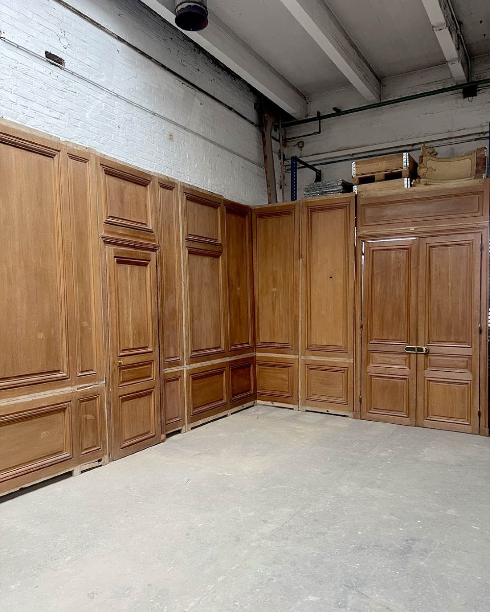 Boiserie Parisienne en chêne 18m linéaire-photo-1