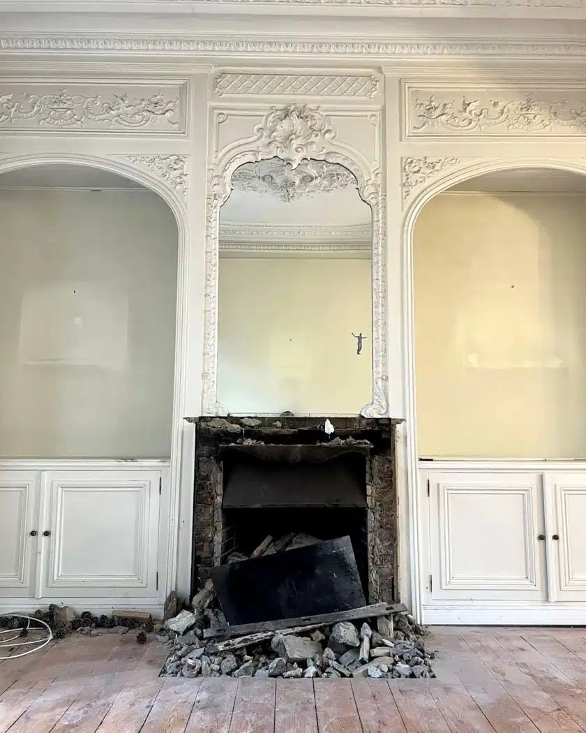 Boiserie d’entourage de cheminée avec paire d’alcove-photo-3