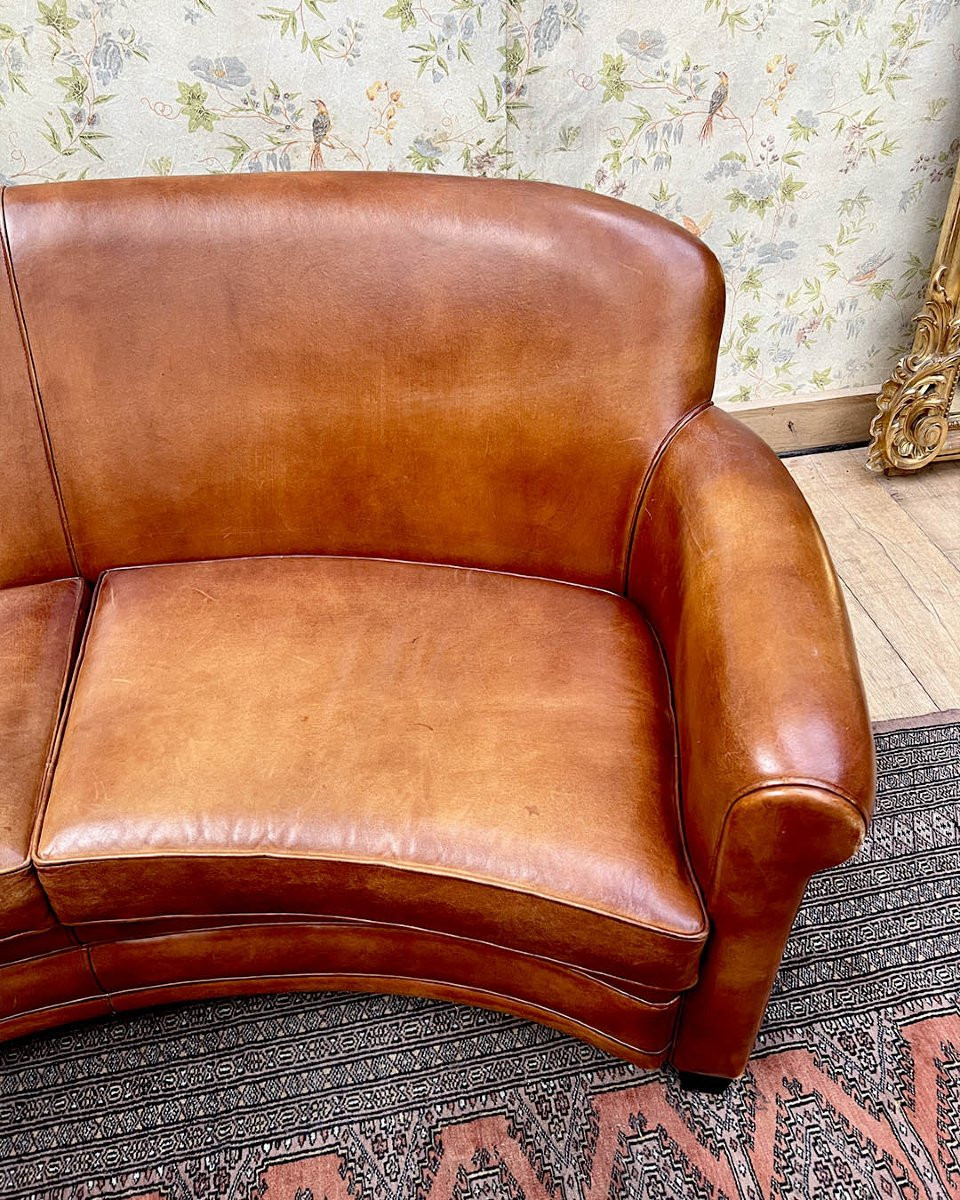 Salon club en cuir avec banquette galbé-photo-5
