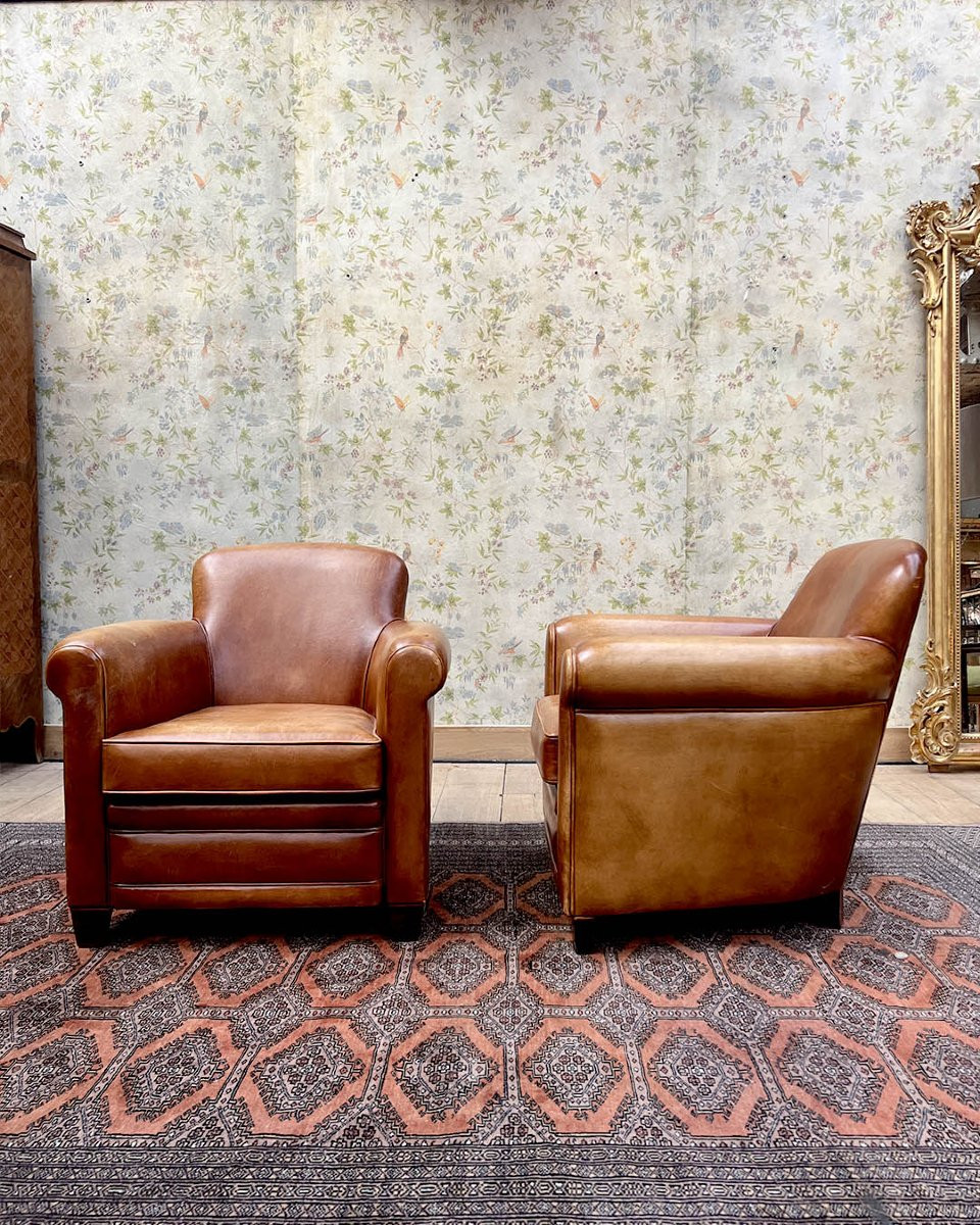 Salon club en cuir avec banquette galbé-photo-6