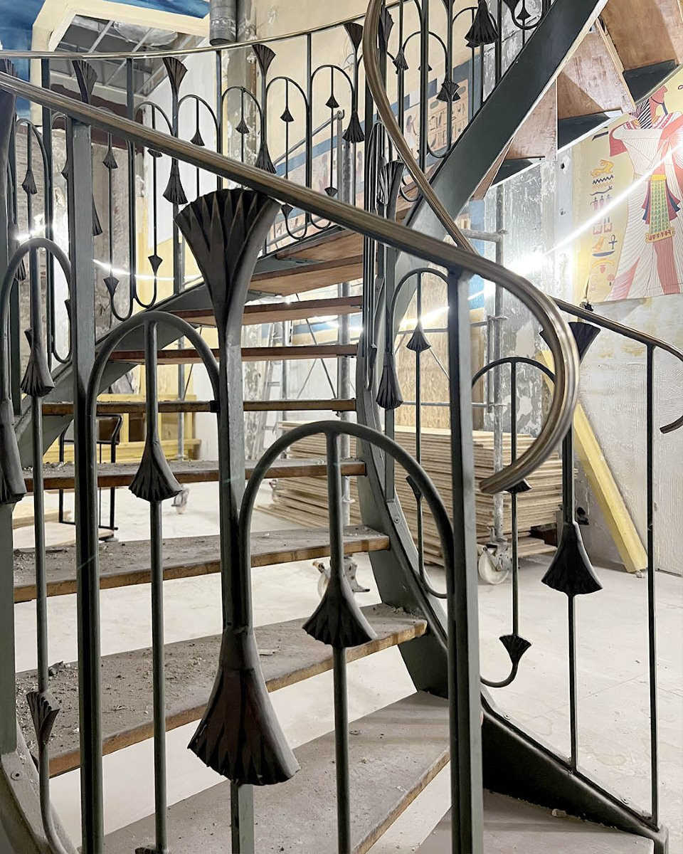 Spiral Staircase Made Of Metal And Wood-photo-2